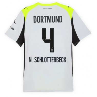 Borussia Dortmund Nico Schlotterbeck #4 Koszulka Wyjazdowa 2025-26 Krótki Rękaw
