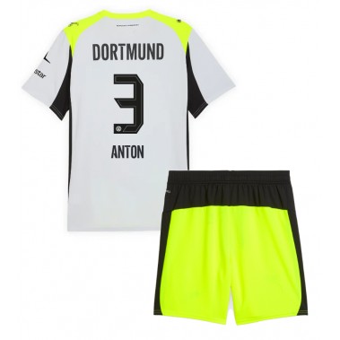 Borussia Dortmund Waldemar Anton #3 Koszulka Wyjazdowa dzieci 2025-26 Krótki Rękaw (+ krótkie spodenki) Borussia Dortmund Waldemar Anton #3 Koszulka Wyjazdowa dzieci 2025-26 Krótki Rękaw (+ krótkie spodenki)
