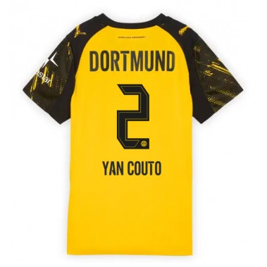 Borussia Dortmund Yan Couto #2 Koszulka Podstawowa damskie 2025-26 Krótki Rękaw Borussia Dortmund Yan Couto #2 Koszulka Podstawowa damskie 2025-26 Krótki Rękaw
