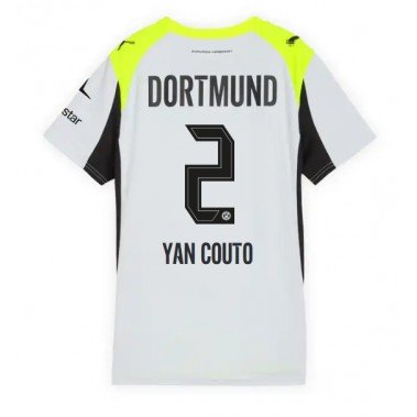Borussia Dortmund Yan Couto #2 Koszulka Wyjazdowa damskie 2025-26 Krótki Rękaw Borussia Dortmund Yan Couto #2 Koszulka Wyjazdowa damskie 2025-26 Krótki Rękaw