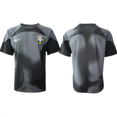 Brazil Bramkarskie Koszulka Podstawowa MŚ 2022 Krótki Rękaw