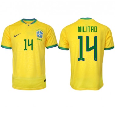 Brazil Eder Militao #14 Koszulka Podstawowa MŚ 2022 Krótki Rękaw