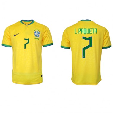 Brazil Lucas Paqueta #7 Koszulka Podstawowa MŚ 2022 Krótki Rękaw