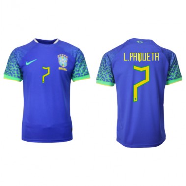 Brazil Lucas Paqueta #7 Koszulka Wyjazdowa MŚ 2022 Krótki Rękaw