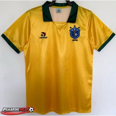 Brazylia 1988 Koszulka Retro Podstawowa Krótki Rękaw