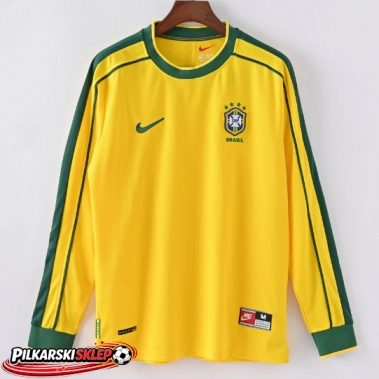 Brazylia 1998 Koszulka Retro Podstawowa Długi Rękaw