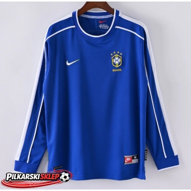 Brazylia 1998 Koszulka Retro Wyjazdowa Długi Rękaw