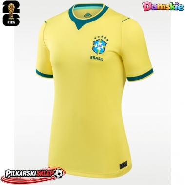 Brazylia Koszulka Podstawowa damskie MŚ 2026 Krótki Rękaw