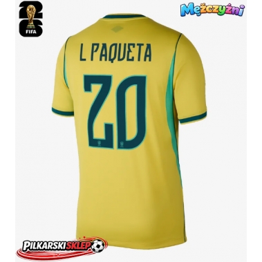 Brazylia Lucas Paqueta #20 Koszulka Podstawowa MŚ 2026 Krótki Rękaw