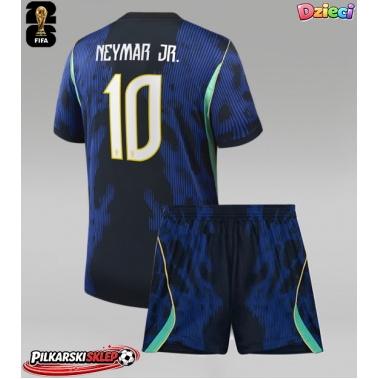 Brazylia Neymar Jr #10 Koszulka Wyjazdowa dzieci MŚ 2026 Krótki Rękaw (+ krótkie spodenki)