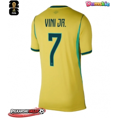 Brazylia Vinicius Junior #7 Koszulka Podstawowa damskie MŚ 2026 Krótki Rękaw