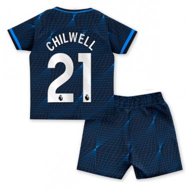 Chelsea Ben Chilwell #21 Koszulka Wyjazdowa dzieci 2023-24 Krótki Rękaw (+ krótkie spodenki)