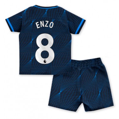 Chelsea Enzo Fernandez #8 Koszulka Wyjazdowa dzieci 2023-24 Krótki Rękaw (+ krótkie spodenki)