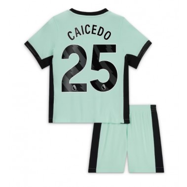 Chelsea Moises Caicedo #25 Koszulka Trzecia dzieci 2023-24 Krótki Rękaw (+ krótkie spodenki)