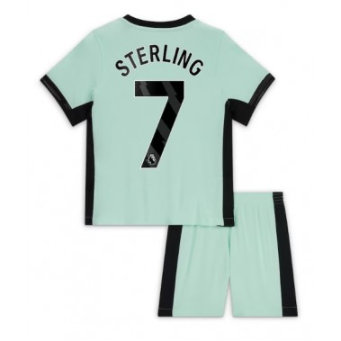 Chelsea Raheem Sterling #7 Koszulka Trzecia dzieci 2023-24 Krótki Rękaw (+ krótkie spodenki)
