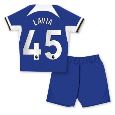Chelsea Romeo Lavia #45 Koszulka Podstawowa dzieci 2023-24 Krótki Rękaw (+ krótkie spodenki)