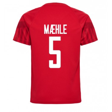 Danska Joakim Maehle #5 Koszulka Podstawowa MŚ 2022 Krótki Rękaw