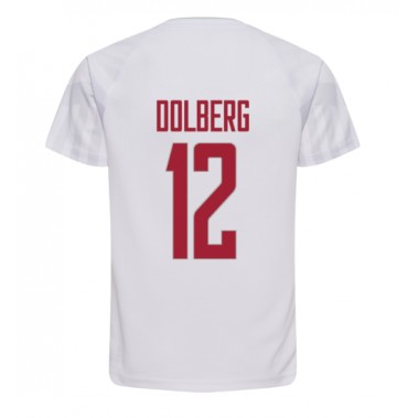 Danska Kasper Dolberg #12 Koszulka Wyjazdowa MŚ 2022 Krótki Rękaw