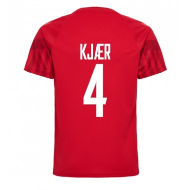 Danska Simon Kjaer #4 Koszulka Podstawowa MŚ 2022 Krótki Rękaw