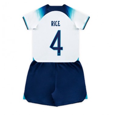 Engleska Declan Rice #4 Koszulka Podstawowa dzieci MŚ 2022 Krótki Rękaw (+ krótkie spodenki)