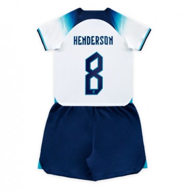 Engleska Jordan Henderson #8 Koszulka Podstawowa dzieci MŚ 2022 Krótki Rękaw (+ krótkie spodenki)