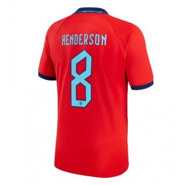Engleska Jordan Henderson #8 Koszulka Wyjazdowa MŚ 2022 Krótki Rękaw