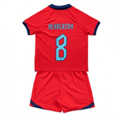 Engleska Jordan Henderson #8 Koszulka Wyjazdowa dzieci MŚ 2022 Krótki Rękaw (+ krótkie spodenki)