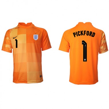 Engleska Jordan Pickford #1 Bramkarskie Koszulka Wyjazdowa MŚ 2022 Krótki Rękaw