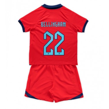 Engleska Jude Bellingham #22 Koszulka Wyjazdowa dzieci MŚ 2022 Krótki Rękaw (+ krótkie spodenki)