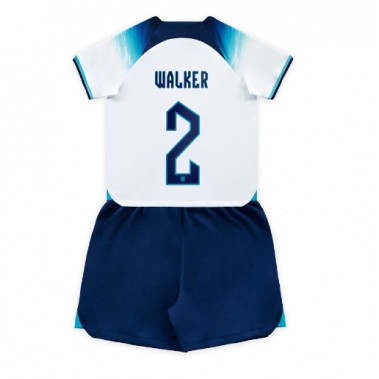 Engleska Kyle Walker #2 Koszulka Podstawowa dzieci MŚ 2022 Krótki Rękaw (+ krótkie spodenki)