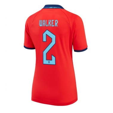 Engleska Kyle Walker #2 Koszulka Wyjazdowa damskie MŚ 2022 Krótki Rękaw