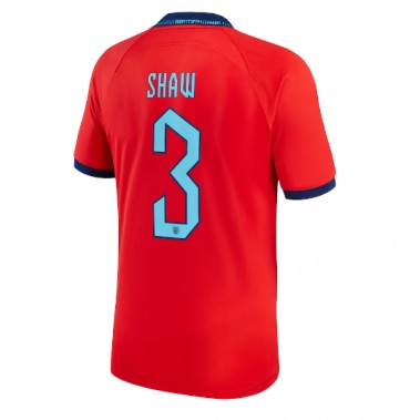 Engleska Luke Shaw #3 Koszulka Wyjazdowa MŚ 2022 Krótki Rękaw