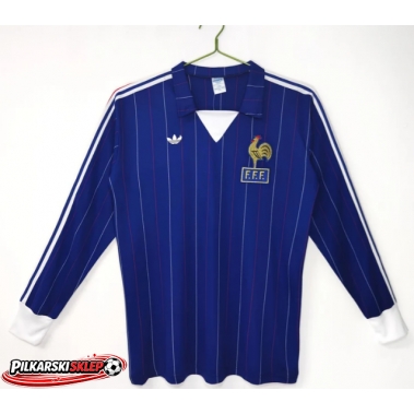 Francja 1980-1982 Koszulka Retro Podstawowa Długi Rękaw