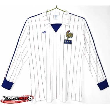 Francja 1980-1982 Koszulka Retro Wyjazdowa Długi Rękaw