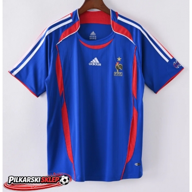 Francja 2006 Koszulka Retro Podstawowa Krótki Rękaw