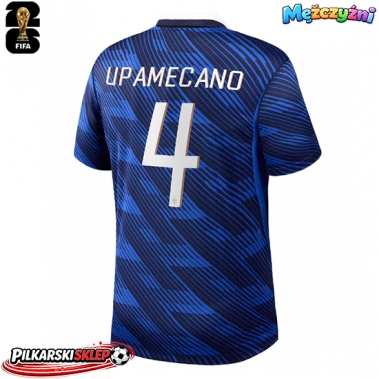 Francja Dayot Upamecano #4 Koszulka Podstawowa MŚ 2026 Krótki Rękaw