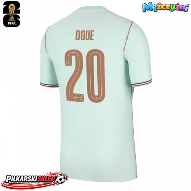 Francja Desire Doue #20 Koszulka Wyjazdowa MŚ 2026 Krótki Rękaw