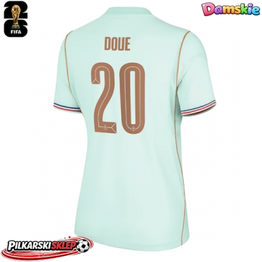 Francja Desire Doue #20 Koszulka Wyjazdowa damskie MŚ 2026 Krótki Rękaw