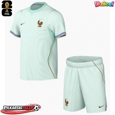 Francja Koszulka Wyjazdowa dzieci MŚ 2026 Krótki Rękaw (+ krótkie spodenki)