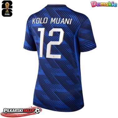 Francja Randal Kolo Muani #12 Koszulka Podstawowa damskie MŚ 2026 Krótki Rękaw