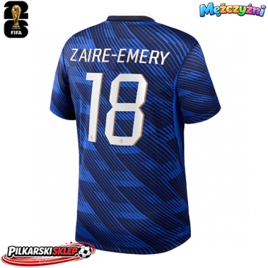 Francja Warren Zaire-Emery #18 Koszulka Podstawowa MŚ 2026 Krótki Rękaw