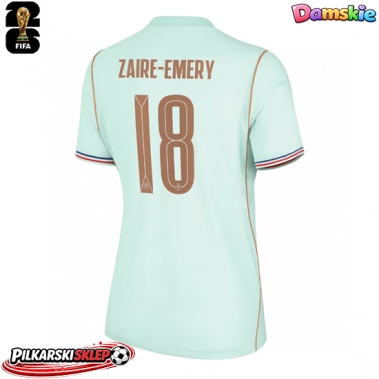 Francja Warren Zaire-Emery #18 Koszulka Wyjazdowa damskie MŚ 2026 Krótki Rękaw