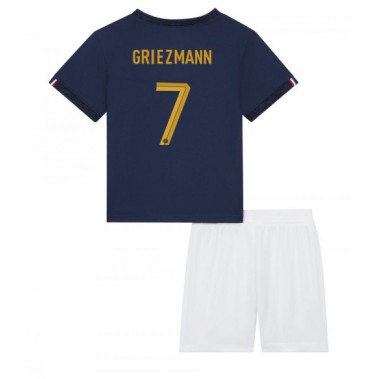 Francuska Antoine Griezmann #7 Koszulka Podstawowa dzieci MŚ 2022 Krótki Rękaw (+ krótkie spodenki)