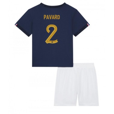 Francuska Benjamin Pavard #2 Koszulka Podstawowa dzieci MŚ 2022 Krótki Rękaw (+ krótkie spodenki)