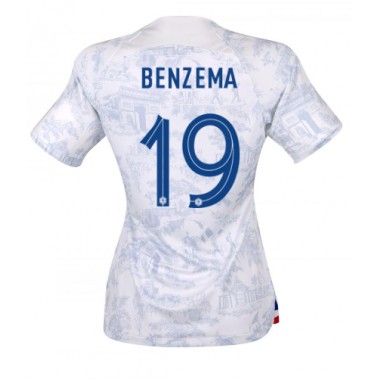 Francuska Karim Benzema #19 Koszulka Wyjazdowa damskie MŚ 2022 Krótki Rękaw