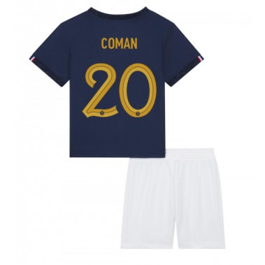 Francuska Kingsley Coman #20 Koszulka Podstawowa dzieci MŚ 2022 Krótki Rękaw (+ krótkie spodenki)