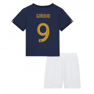 Francuska Olivier Giroud #9 Koszulka Podstawowa dzieci MŚ 2022 Krótki Rękaw (+ krótkie spodenki)