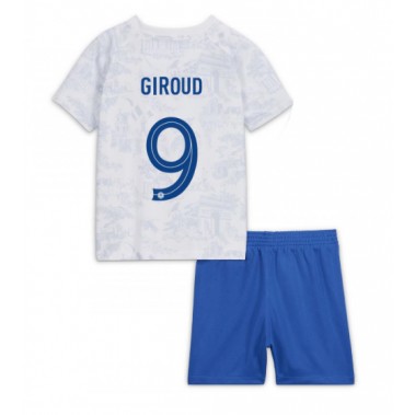 Francuska Olivier Giroud #9 Koszulka Wyjazdowa dzieci MŚ 2022 Krótki Rękaw (+ krótkie spodenki)