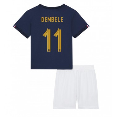 Francuska Ousmane Dembele #11 Koszulka Podstawowa dzieci MŚ 2022 Krótki Rękaw (+ krótkie spodenki)