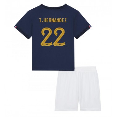 Francuska Theo Hernandez #22 Koszulka Podstawowa dzieci MŚ 2022 Krótki Rękaw (+ krótkie spodenki)